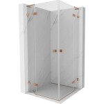MEXEN/S - Lunar L Duo sprchový kout dveře křídlové 75 x 75, transparent, měď kartáčovaná 834L-075L-075P-65-00