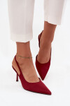 Podpatky s odkrytými patami Bordó Lenira 38