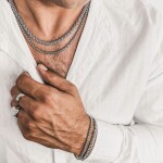 Pánský ocelový náhrdelník Vincent, 4 mm řetízek, chirurgická ocel, Stříbrná 45 cm