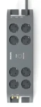 Philips SPN5185A/58 šedá / Přepěťová ochrana / Schuko / 8 zásuvek / Koaxiální kabel / RJ11 / 2m (SPN5185A/58)