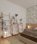 Set poličky a nosníků Naturel Home bílá/ořech mat 53,5x134x40 cm HOMEP4B HOMEP4B