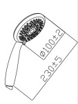 INVENA - Sprchová hlavice DARK 3F AS-44-004-Q