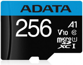 ADATA Premier Micro SDHC 256GB + SD adaptér / V30 / UHS-I/U1 / R: 100MBs / W: 25MBs (AUSDX256GUICL10A1-RA1)