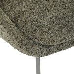 Židle jídelní, zelená látka, kovové nohy, broušená nerez.