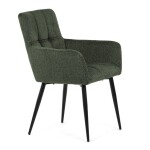 Židle jídelní, zelená látka, černý kov