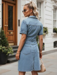 Dámské džínové šaty s krátkými rukávy, modré, FashionStreet EY2687 XS