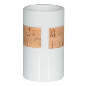 Spirella TUBE Nature kelímek na kartáčky bílý porcelán / korek (7610583182258)