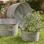 Ib Laursen Kovový květináč Urban Garden Handles L, stříbrná barva, kov