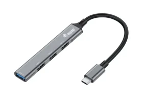 Equip 4-Port USB-C Hub černá / USB hub / 1× USB-A 3.2 + 3× USB-A 2.0 / 5 Gbps / hliník (128961)