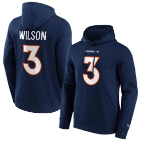 Fanatics Pánská mikina Denver Broncos NFL Russell Wilson #3 Iconic Player Hoodie Velikost: 2XL
