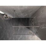 MEXEN/S - Lunar T sprchový kout dveře křídlové pravá 70 x 70, transparent, nikl kartáčovaný 834T-070-070-97-00-P