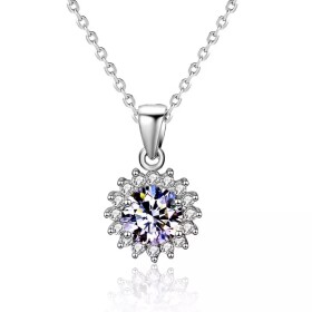 Royal Fashion stříbrný náhrdelník HA-XMZ001-SILVER-MOISSANITE-ZIRCON
