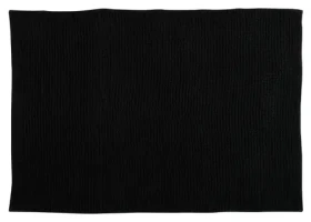 MSV CHENILLE černá / Koupelnová předložka / mikrovlákno / protiskluzová / 50 x 80 cm