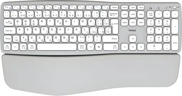 YENKEE YKB 2100 CSGY WL SWIFT šedá / Bezdrátová klávesnice / Ergonomická / 2.4 GHz + Bluetooth 5.0 / USB-C (45025598)