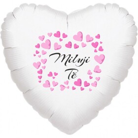 Miluji Tě balónek fóliové srdíčko bílé balonky.cz Miluji Tě balónek fóliové srdíčko bílé balonky.cz