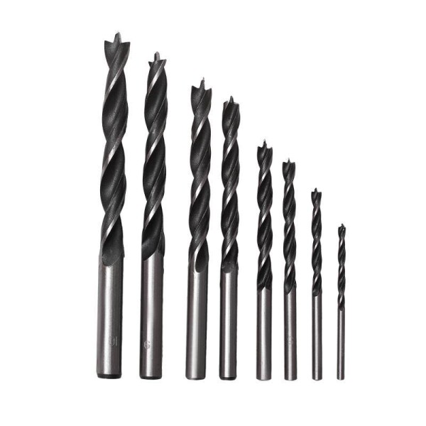 Vrtáky do dřeva spirálové, ø 3,0 mm - ø 10 mm, STALCO, set.8 ks