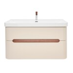 Koupelnová skříňka s umyvadlem a baterií SAT Fusion 97,5x53x45 cm pískově béžová mat SATFUSION2100BEUBA SATFUSION2100BEUBA