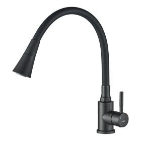 Kuchinox - SELVA dřezová baterie stojánková s elastickým ramenem a 2-funkčním výtokem, černá BSK_762D