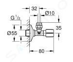 GROHE - Rohové ventily Rohový ventil, matná černá 220732430