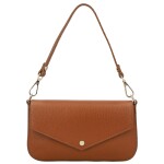 Luxusní dámská kožená kabelka na rameno Zinta, koňaková