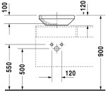 DURAVIT - DuraStyle Umyvadlo na desku, 43x43 cm, s WonderGliss, bílá 03494300001