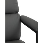 Židle kancelářská, šedá ekokůže, kříž kov chromový, houpací mechanismus, čalouněné područky