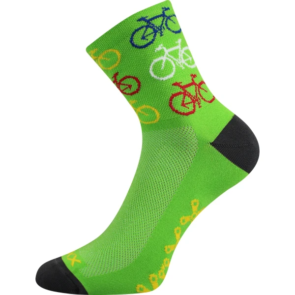 VOXX Ponožky cyklistické RALF X obrázkové BIKE ZELENÉ 35-38 116834