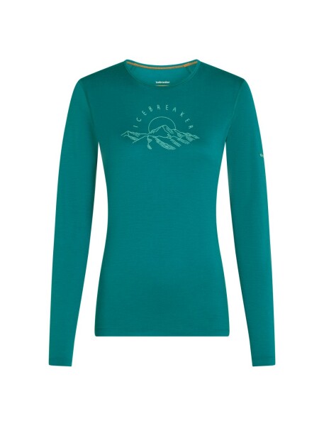 ICEBREAKER Wmns Mer 200 Oasis LS Crewe Sunrise Summit, Tidal Teal velikost: S