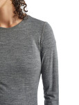 Dámské merino tričko s dlouhým rukávem ICEBREAKER Wmns 200 Oasis LS Crewe, Gritstone Heather velikost: XL