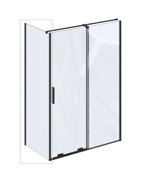 RAVAK - Roll Sprchová stěna 90x195 cm, černá/čiré sklo X90V70300Z1