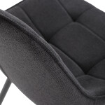Židle jídelní, černá látka, černý kov, otočný mechanismus 90°/90° (L/P) - funkce reset