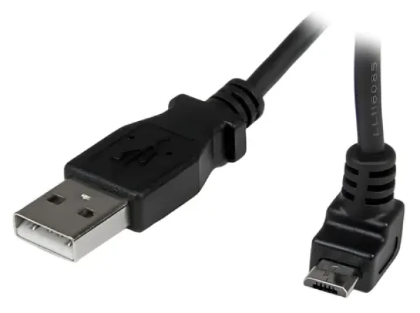 StarTech USB-A na Micro-USB černá / Nabíjecí a datový kabel / Úhlový konektor / 1 m / 480 Mbps (USBAUB1MU)