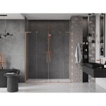 MEXEN/S - Velar L Duo posuvné sprchové dveře 170, transparent, měď kartáčovaná 871-170-003-02-65