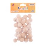 Korálky dřevěné 22mm, 40ks - přírodní