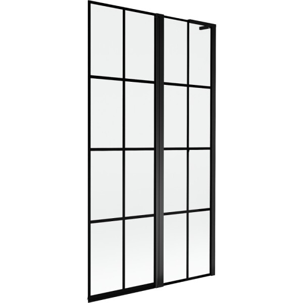 MEXEN/S - Mist L vanová zástěna 2-křídlová pravá 100 x 150, černá kratka, černá 8A9L-100-011-70-77-P