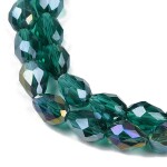 Skleněný korálek - kapka - zelená - 15 x 10 mm - 1 ks