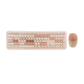 MOFII 666 2.4G béžová / Set bezdrátové klávesnice + myši / US layout / 2.4Ghz USB dongle / 1200DPI (SMK-666395AG Beige)