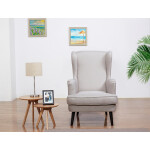 Křeslo, krémová látka, nohy buk