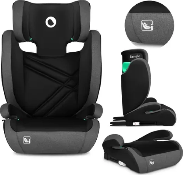LIONELO Autosedačka Hugo i-Size 100-150 cm Black Grey (LFOTHUGOISZGYXXXXXXX)
