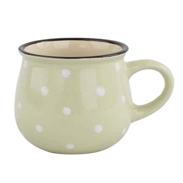 Keramický hrnek s puntíky 230ml světle zelený KK119