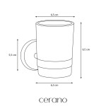 CERANO - Nástěnný držák se skleničkou Lineo - černá matná, transparentní sklo CER-479821