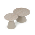 Konferenční stolek 70x70x41cm, keramika, travertin, CT-F4118 TRV