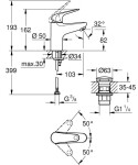 GROHE - Swift Umyvadlová baterie, s výpustí Push-Open, chrom 24318001