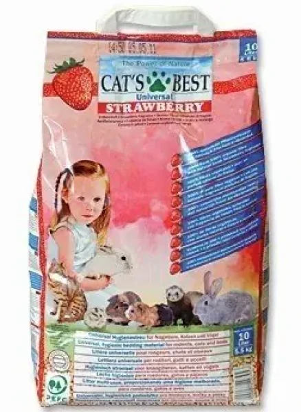 Cats Best Strawberry / Podestýlka / 10 l / dřevěné pelety / vůně jahody