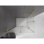 MEXEN/S - Velar L Duo sprchový kout, posuvné dveře 100 x 90, dekor, zlato kartáčovaná 871-100-090-02-33-55