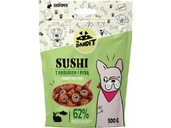 Sushi masové pamlsky (Králík & Treska) Mr. Bandit Hmotnost balení: 500 g