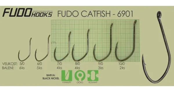 Fudo Hooks Catfish / Rybářský háček / velikost 8/0 / 4 ks