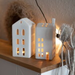 Räder Porcelánový svícen domeček Hipped Roof, bílá barva, porcelán