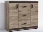 Komoda P13 120cm Barva korpusu: Dub - sonoma, Lišta: Dub - sonoma, Barva dvířek: Trufla