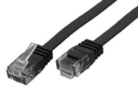 Goobay Cat6 U/UTP plochý černá / Patch kabel / 1 m (95380)